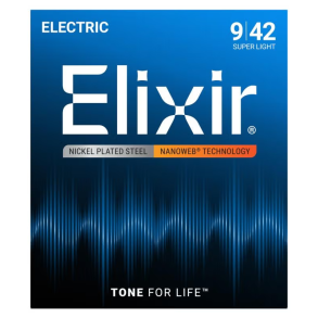 Elixir Nanoweb Electric 9/42 Super-Light, Nickel Plated Steel